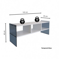 Mueble TV TV401 humo blanco Practica Hogar