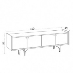 Mueble TV Atlas blanco Practica Hogar