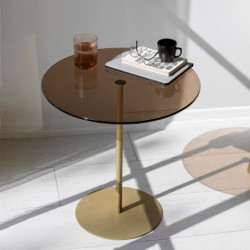 Mesa auxiliar Chill bronce oro Practica Hogar