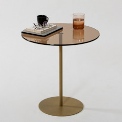 Mesa auxiliar Chill bronce oro Practica Hogar