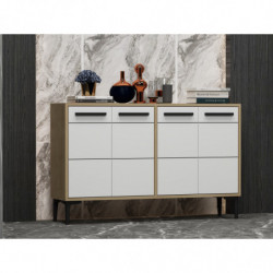Mueble TV Stria Roble Zafiro Blanco Practica Hogar