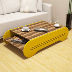 Mesa de centro Cool amarillo nogal Practica Hogar