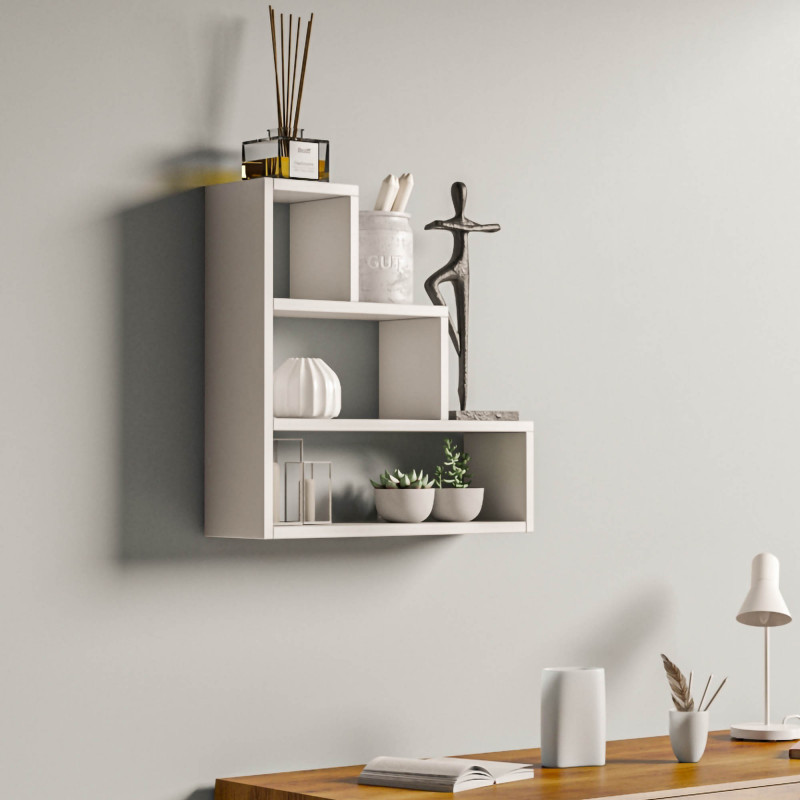 Estante de pared Piramit blanco Practica Hogar Estante de pared Piramit blanco Practica Hogar