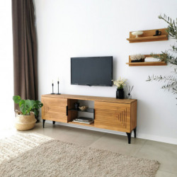 Mueble TV con estante Joanne roble Practica Hogar