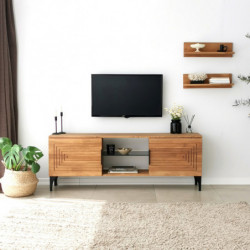 Mueble TV con estante Joanne roble Practica Hogar