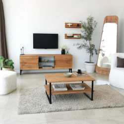 Mueble TV con estante Joanne roble Practica Hogar