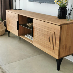 Mueble TV con estante Joanne roble Practica Hogar