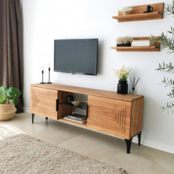 Mueble TV con estante Joanne roble Practica Hogar