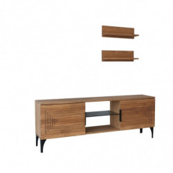 Mueble TV con estante Joanne roble Practica Hogar