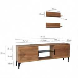 Mueble TV con estante Joanne roble Practica Hogar