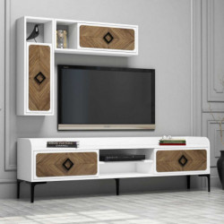 Conjunto de muebles de salón Samba nogal blanco Practica Hogar