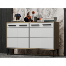 Mueble TV Stria Roble Zafiro Blanco Practica Hogar