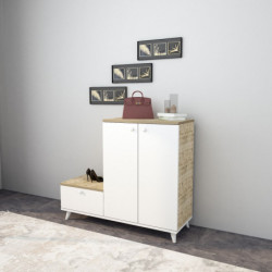 Recibidor Tasarım-L1312 roble blanco Practica Hogar