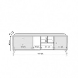 Mueble TV Onay-L3022 roble Practica Hogar