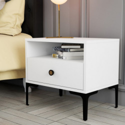 Mesita de noche Lizbon 535 blanco Practica Hogar