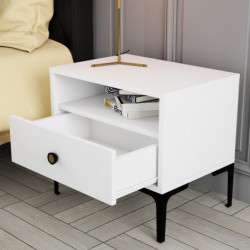 Mesita de noche Lizbon 535 blanco Practica Hogar