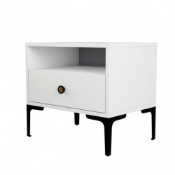 Mesita de noche Lizbon 535 blanco Practica Hogar