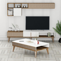 Conjunto de muebles de salón Milan 481 blanco nogal Practica Hogar