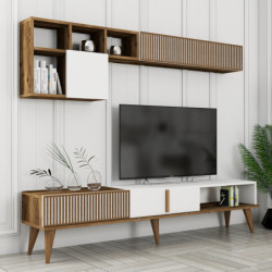 Conjunto de muebles de salón Milan 481 blanco nogal Practica Hogar