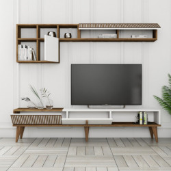 Conjunto de muebles de salón Milan 481 blanco nogal Practica Hogar