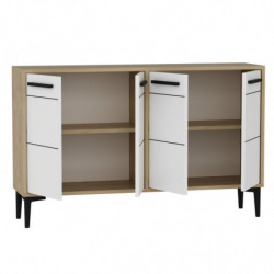 Mueble TV Stria Roble Zafiro Blanco Practica Hogar