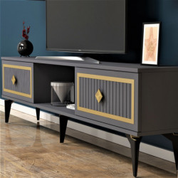 Mueble TV Nil Antracita Oro Practica Hogar