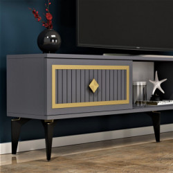 Mueble TV Nil Antracita Oro Practica Hogar