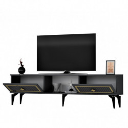 Mueble TV Nil Antracita Oro Practica Hogar