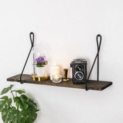 Estante de pared Amaryllis nogal oscuro negro Practica Hogar