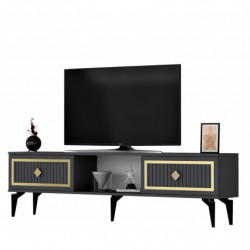 Mueble TV Nil Antracita Oro Practica Hogar