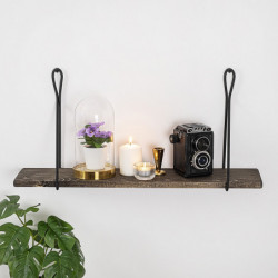 Estante de pared Amaryllis nogal oscuro negro Practica Hogar