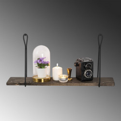 Estante de pared Amaryllis nogal oscuro negro Practica Hogar