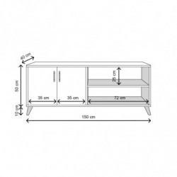 Mueble TV Tasarım-L3019 blanco Practica Hogar