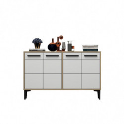 Mueble TV Stria Roble Zafiro Blanco Practica Hogar