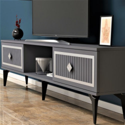 Mueble TV Nil Antracita Plata Practica Hogar