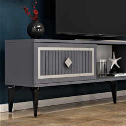 Mueble TV Nil Antracita Plata Practica Hogar