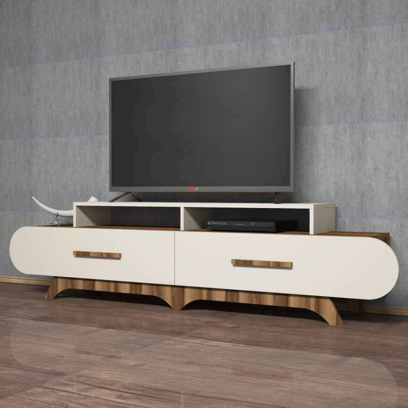 Mueble TV Flora crema nogal Practica Hogar Mueble TV Flora crema nogal Practica Hogar