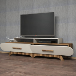 Mueble TV Flora crema nogal Practica Hogar