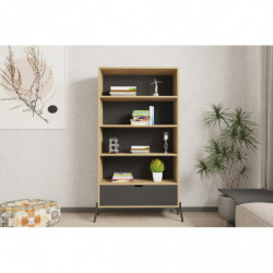 Librería Numana zafiro roble antracita Practica Hogar
