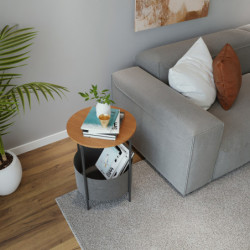 Mesa auxiliar Rosenheim L2020 negro nogal Practica Hogar