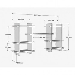 Estante de pared Tefo blanco Practica Hogar