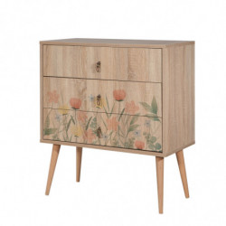 Mesita de noche City Trio Tulip sonoma roble Practica Hogar