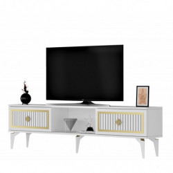 Mueble TV Nil Blanco Oro Practica Hogar