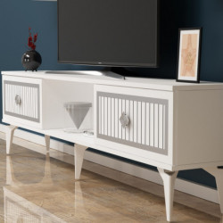 Mueble TV Nil Blanco Plata Practica Hogar