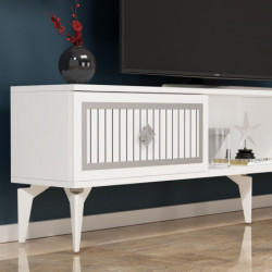Mueble TV Nil Blanco Plata Practica Hogar