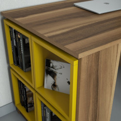 Escritorio de estudio Box amarillo nogal Practica Hogar