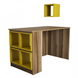 Escritorio de estudio Box amarillo nogal Practica Hogar