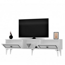 Mueble TV Nil Blanco Plata Practica Hogar