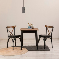 Set mesa y sillas (3 piezas) Oliver negro Practica Hogar