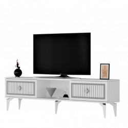 Mueble TV Nil Blanco Plata Practica Hogar